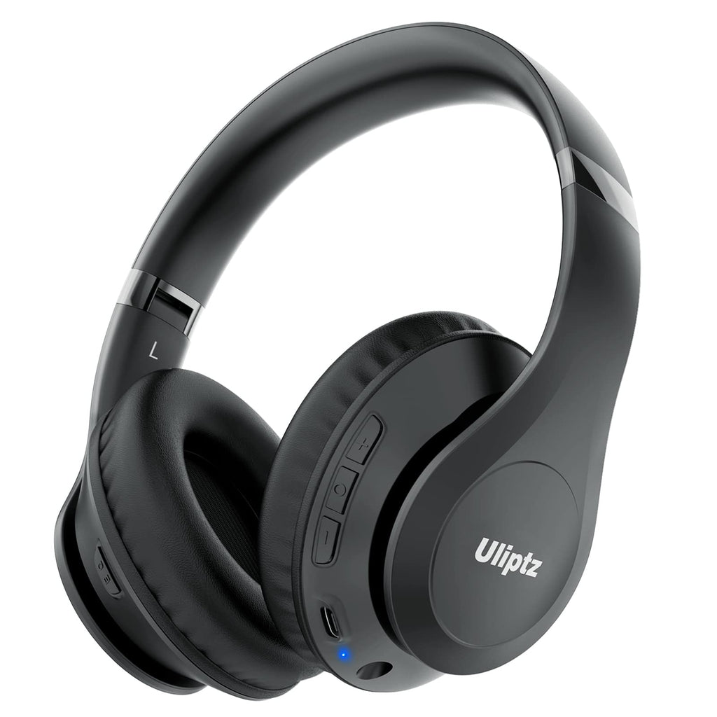 Uliptz Wireless Bluetooth Headphones 65H Playtime 6 EQ Sound Modes HiFi Stereo Over Ear Headphones with Microphone Foldable Lightweight Bluetooth 5.3 Headphones for Travel/Office/Cellphone/PC