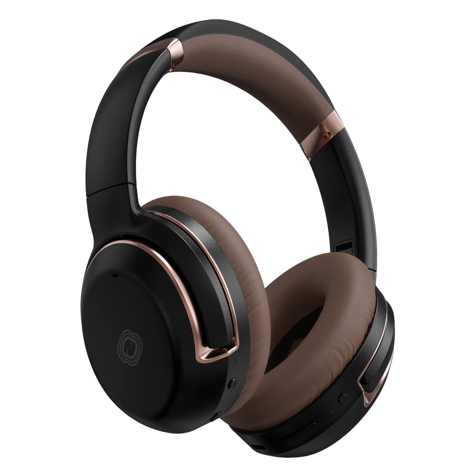 Edcsi Bluetooth Headphones Foldable & Portable Over Ear Headphones Wireless Noise Cancelling Headphones for Smartphone Computer Game Music Black Brown